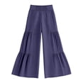 thumbnail image 4 of Certgust Hot Sales Under $25 Pants Pants for Women Wide Leg Flowy Elastic Waist Drawstring with Pockets Summer Beach Vacation Clothes, 4 of 8
