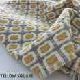 thumbnail image 3 of Nvzi Bed Blanket, American Rural Style Blanket, Knitted Blanket, Simple Style, Yellow Checked Knitted Blanket, Lightweight for Bed, Couch, Sofa, 3 of 5