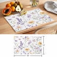 thumbnail image 6 of Purple Yellow Flowers Placemats Set of 4 Spring Pastoral Botanical Floral Place Mats Indoor Wipeable Table Mats Washable Cloth Dining Table Placemats for Kitchen Holiday Party Home Decor 13x19 Inch, 6 of 9