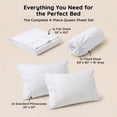 thumbnail image 2 of Loomsnest 4 Piece Queen Sheet Set, Cool & Crisp Percale, 100% Cotton Sheets, Deep Pockets, White, 2 of 10