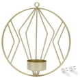 thumbnail image 1 of Candelabro circular geométrico para colgar en la pared, adornos de Metal para decoración del hogar, dorado, 1 of 5