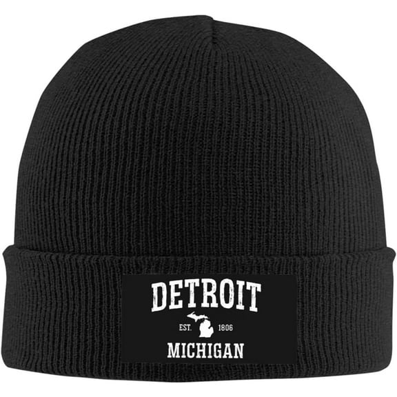 Men's Winter Hats Detroit Winter Skull Cap Beanie for Women's Running Winter Skullies & Beanie I Love Detroit Caps