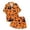 p-45Orange1107, variant on CAIVO Kids Girls Soft Pajama Sets Short Sleeve Lapel Button Shirts Blouse Tops With Shorts For Daily Wear Halloween 2 Piece Nightwear
