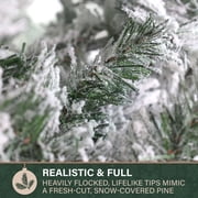 Fraser Hill Farm 7.5-Ft Flocked Mountain Pine Artificial Christmas Tree, FFMP075-0SN