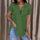 thumbnail image 1 of Fiudx Camisas de Mujer Blusa Superior Informal de Manga Corta con Cuello Vuelto y Botones para Mujer a La Moda, 1 of 6