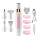 thumbnail image 1 of Afeitadora íntima para mujer, ElectriBrite 3 en 1 recortadora eléctrica para mujer para cuerpo, zona del bikini, zona íntima, vello facial y cejas, afeitadora eléctrica para mujer con peines, carga, 1 of 5