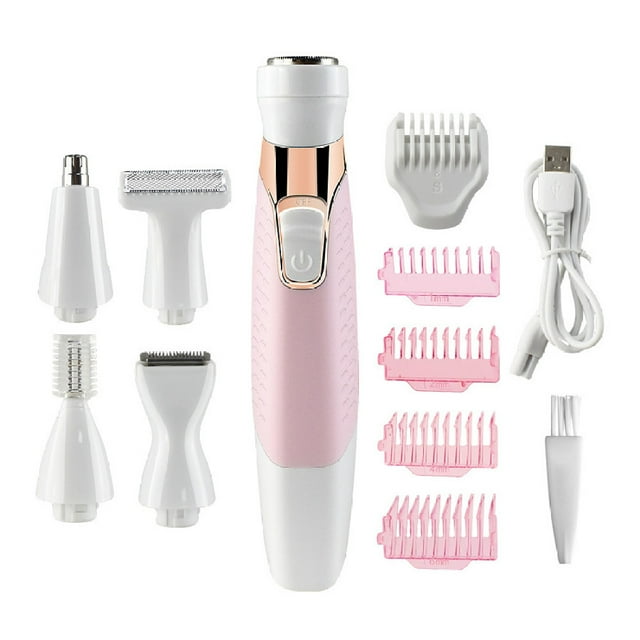 Afeitadora íntima para mujer, ElectriBrite 3 en 1 recortadora eléctrica para mujer para cuerpo, zona del bikini, zona íntima, vello facial y cejas, afeitadora eléctrica para mujer con peines, carga