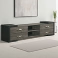 thumbnail image 2 of Teny TV Stand Media Cabinet- 70 Inch- 4 Drawers- Black Edge- Gray Wood, 2 of 6