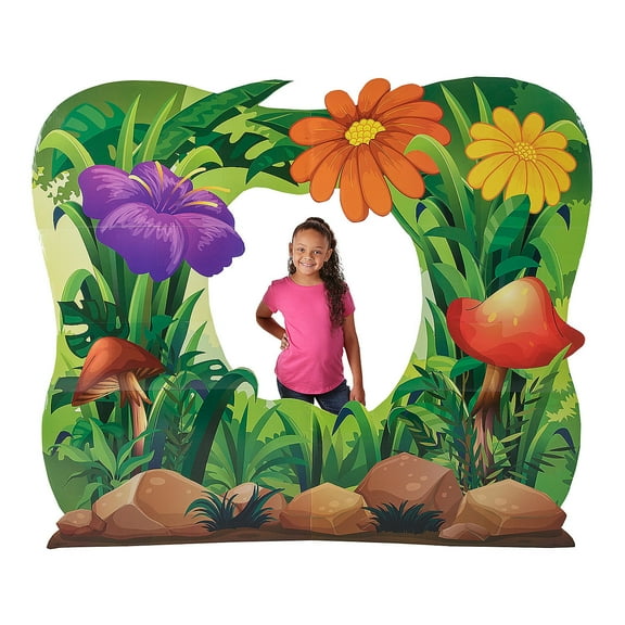 Fun Express 9 ft. x 6.5 ft. Zoom In VBS Flower Arch Cardboard Cutout Stand-Up, Vacation Bible School Supplies