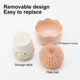 thumbnail image 4 of Travelwant 2Sets Dishwashing Brush Dish Scrub Brushes Kitchen Cleaning Scrubbers for Washing Cast Iron Pan/Pot, 4 of 7