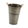 thumbnail image 2 of DYNWAVECA Farmhouse Flower Planter Metal Bucket Round Container Rustic Multifunctional for Home Office Patios Living Room Wedding Decor brown, 2 of 9
