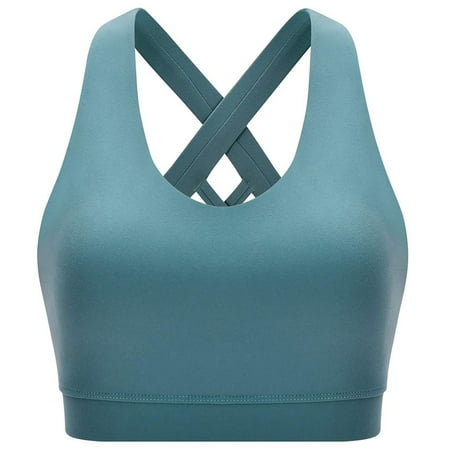 

Sports Bras for Women Padded Longline High Impact Seamless Support Criss Cross Back Workout Gym Fitness Crop Tops