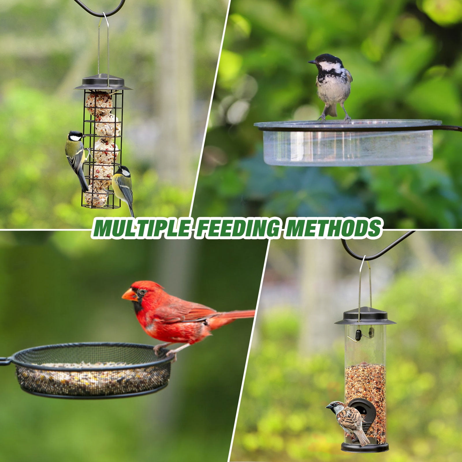 Urban Deco Bird House Pole Mount Kit 80 Inch with 2 Hanging Hooks - Heavy Duty Adjustable Bluebird Feeder Support Rod Stand Set for Outside, Yard, Garden