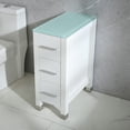 thumbnail image 3 of 12inch Height Bathroom Cabinet White 3 Drawers End Table, 3 of 6