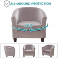 thumbnail image 6 of CJC Club Chair Covers, 2-Piece Velvet Tub Chair Slipcover, Armchair Sofa Couch Cover, Elastic Furniture Protector(1 Pack), 6 of 9
