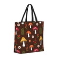 thumbnail image 2 of Naloa Woodland Mushroom Tote Bag for Women, Foldable Tote Bag With Zipper, Large Shoulder Bag, Top Handle Handbag for Travel, Work, Shopping, 2 of 9