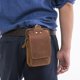 thumbnail image 2 of Riñonera de piel auténtica para hombre, moderna, para deportes al aire libre, de piel de vaca, con capa superior, multifuncional, para colgar en el cinturón, para teléfono móvil, 2 of 5