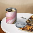thumbnail image 3 of 12oz Coffee Tumblers Pink Gold Marble Pattern Stainless Steel Vacuum Insulated Travel Tumbler Coffee Cups Mug with Lid and Straw with Cleaning Brush for Cold & Hot Drinks, 3 of 5