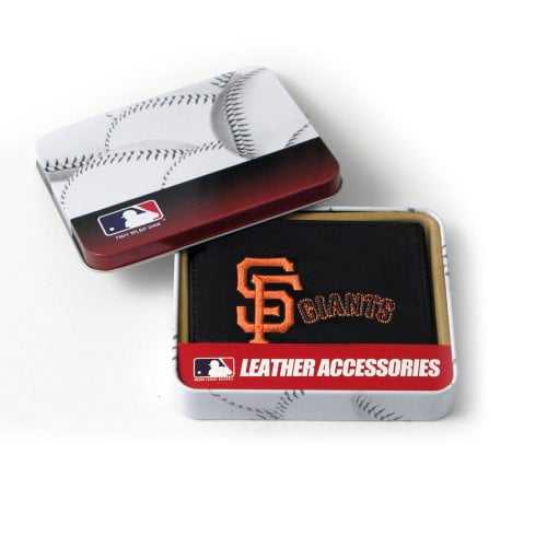 Portefeuille Trifold en Cuir Véritable Brodé MLB San Francisco giants