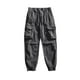 thumbnail image 2 of Pantalones largos de moda para hombre, casuales, de color sólido, cargo, con bolsillos y cremallera, cintura elástica, pantalones largos de algodón para hombre., 2 of 9