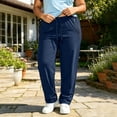 thumbnail image 7 of Mifsaly Plus Size Hiking Pants Women Lightweight Quick Dry Workout Lounge Joggers with Pockets Comfortable Loose Fit Outdoor Running Athletic Bottoms Navy,L, 7 of 7