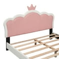 thumbnail image 6 of Aukfa Upholstered Platform Bed with Princess Crown Headboard, PU Full Size Bed Frame for Kids - Pink, 6 of 8