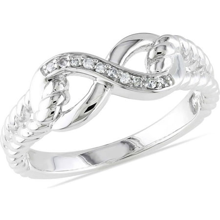 Miabella Diamond Accent Sterling Silver Infinity Ring