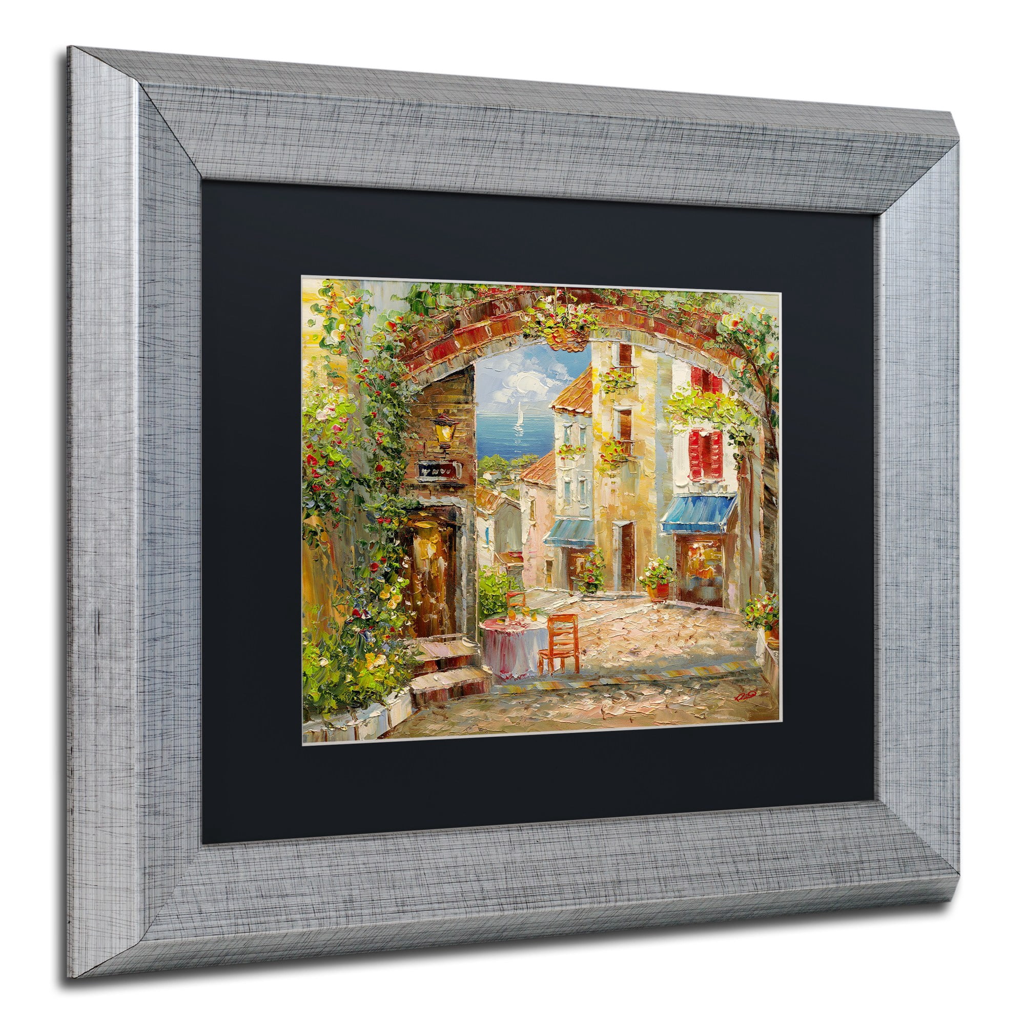 Trademark Fine Art "Capri Isle" Canvas Art by Rio Black Matte, Silver Frame