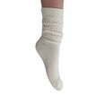 thumbnail image 6 of 3 Pairs Extra Heavy Cotton Slouch Socks Shoe Size 5 to 10 (Almond Green-Ivory-Fuchsia), 6 of 7