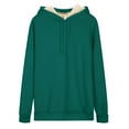 thumbnail image 1 of Women's Warm Lamb Wool Hoodie Solid Color Round Neck Long Sleeve Threaded Drawstring Casual Sweatshirt for Autumn Winter, 1 of 8