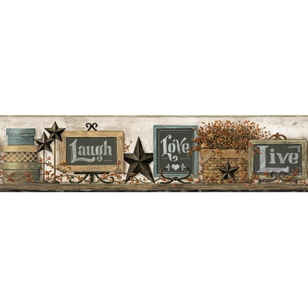 Country Keepsakes Country Chalkboard Shelf Border Wallpaper