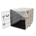 thumbnail image 3 of Cartoon Dog Crate Cover, Various Animals with Their Letters Alphabet Back to Theme, Easy to Use Pet Kennel Cover Small Dogs Puppies Kittens, 7 Sizes, White Pale Taupe and Orange, by Ambesonne, 3 of 6