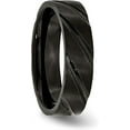 thumbnail image 5 of Chisel Titanium Brushed and Polished Black IP-plated Swirl Design 6.2mm Band - Ring Size 6.0, 5 of 8