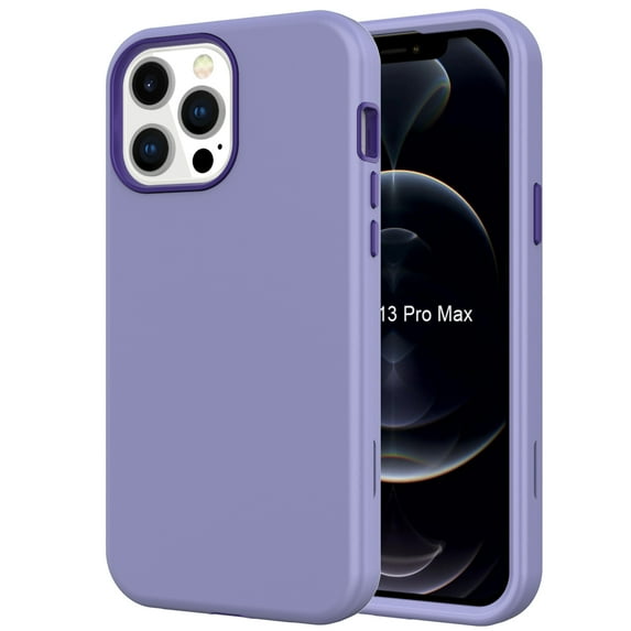 Nalacover for iPhone 12 Pro Max 6.7 inch Slim Case,Stylish Triple Layer Protection Hard PC + Soft TPU Silicone Hybrid Shockproof Camera Lens Protective Anti-drop Fit Back Phone Cover.Lightpurple