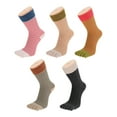 thumbnail image 3 of Unique Bargains 1 Pair Five Toe Socks Soft Contrast Color Cuff Stripe Socks for Women Blue, White, Red, 3 of 6