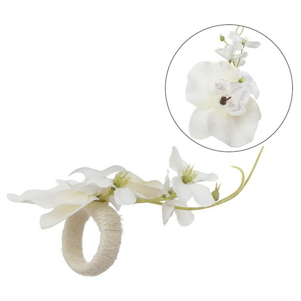 Simulation Flower Phalaenopsis Napkin Ring-Passionate Orange Blossom ...