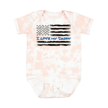 

Inktastic I Love My Daddy- Police Officer Distressed Flag Boys or Girls Baby Bodysuit
