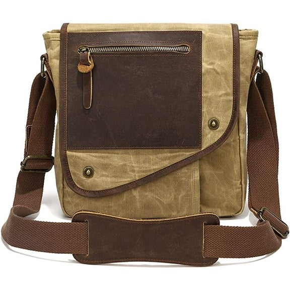 JUYGO Men’s Shoulder Bag Retro Messenger Crossbody Bag Work Bag Canvas Handbag