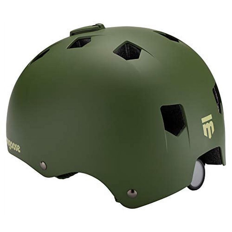 Mongoose BMX Bike Helmet, Multi Sport Kids Helmet, Matte Army