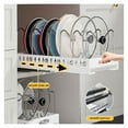 thumbnail image 2 of Pull Out Pot & Pan Lid Rack Organizer - Cabinet Built-in Draining Rack for Kitchen - Adjustable Dividers, Smooth Sliding, Drain Tray Included White, 2 of 9