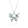 thumbnail image 2 of Brilliance Fine Jewelry Sterling Silver Crystal Butterfly Pendant Necklace, 18", All Ages, 2 of 7
