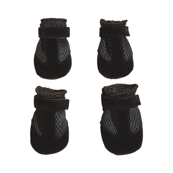 Breathable Summer Dog Shoes for Small Dogs, Mesh Boots for Hot Pavement, Non Slip Reflective Paw Protectors for Cats Puppy(L,Black)