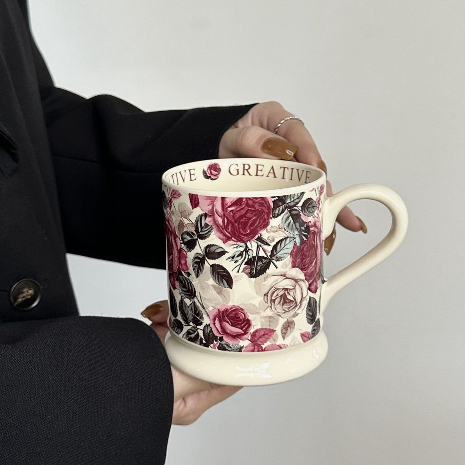 380ml large ceramic coffee mug with handle, cup espresso cups cups, design, for cappuccino, coffee, tea, office mug