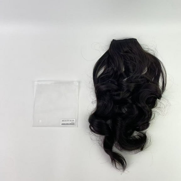BEAUTY ICON false hair,20" 1-Pack 3/4 Full Head Curly Wave Clips in on Synthetic Hair Extensions Hairpieces for Women