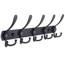 Hancelant Heavy Duty Anti Tear 5-Hook Coat Hook, Black