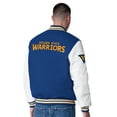 thumbnail image 2 of Men's G-III Sports by Carl Banks  Royal Golden State Warriors Moneyball Wool & Leather Full-Snap Varsity Jacket, 2 of 2