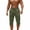 Army Green, variant on Men's Linen Capri Pants Casual Lightweight 3/4 Baggy Pants Drawstring Elastic Waist Beach Yoga Pants with Pockets White,M