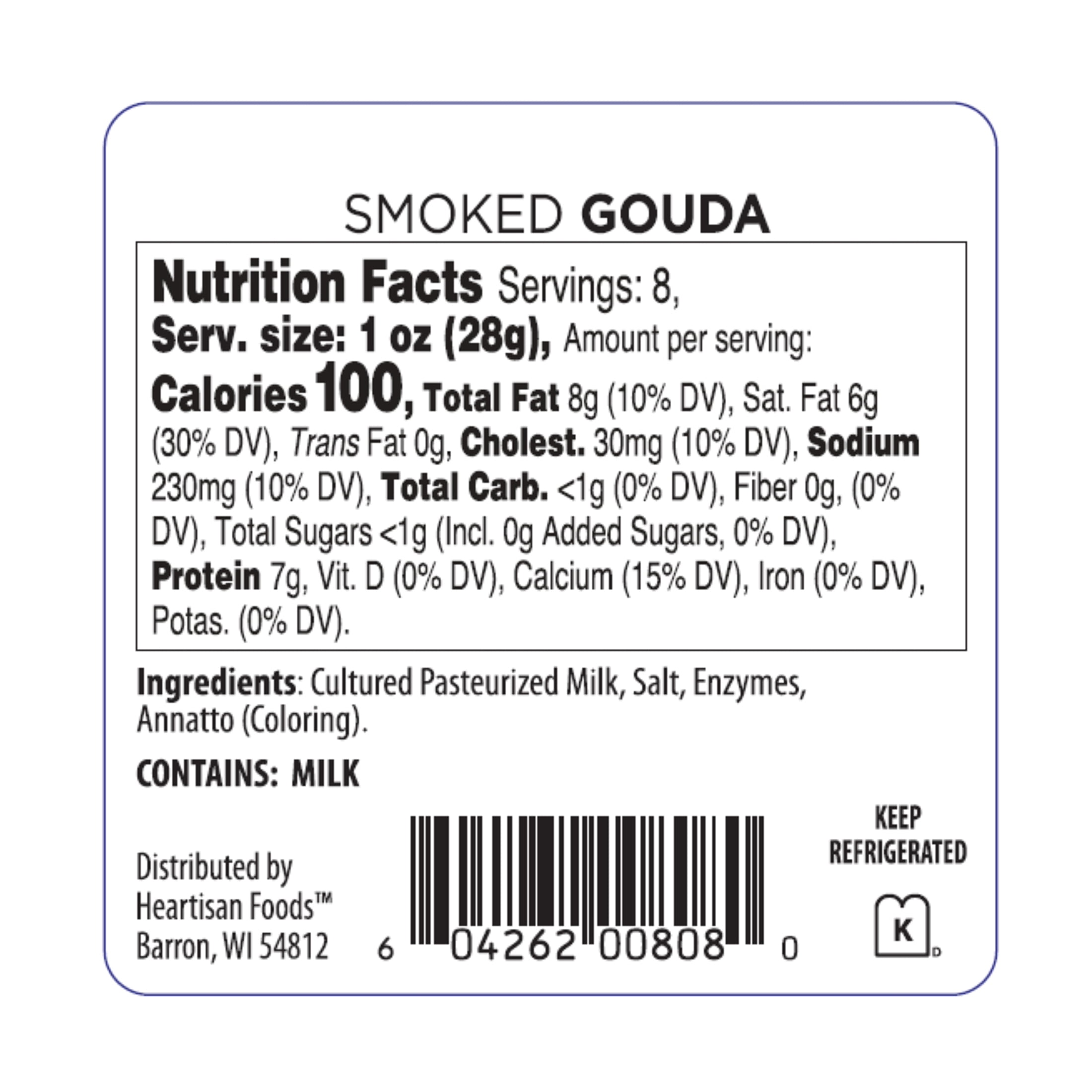 Red Apple Cheese Apple Smoked Natural Gouda, 8 oz Round