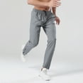 thumbnail image 2 of Zylarhe Casual Pants for Men Men's Solid Color Sports Casual Pants Fitness Loose Fitting Running Training Leg Protectors Long Pants With Slit Open Toe, 2 of 8