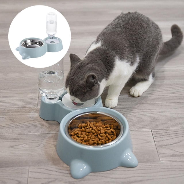 Alimentador de mascotas con tazones de tazones, Doble gato Perros Alimentos Cuenco de agua, Cuenco de alimentación para mascotas Platos de aliment Colco Cuencos de bebida para gatos